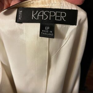 Three piece suit with shoulder padding by Casper size 6 petite skirt is lined